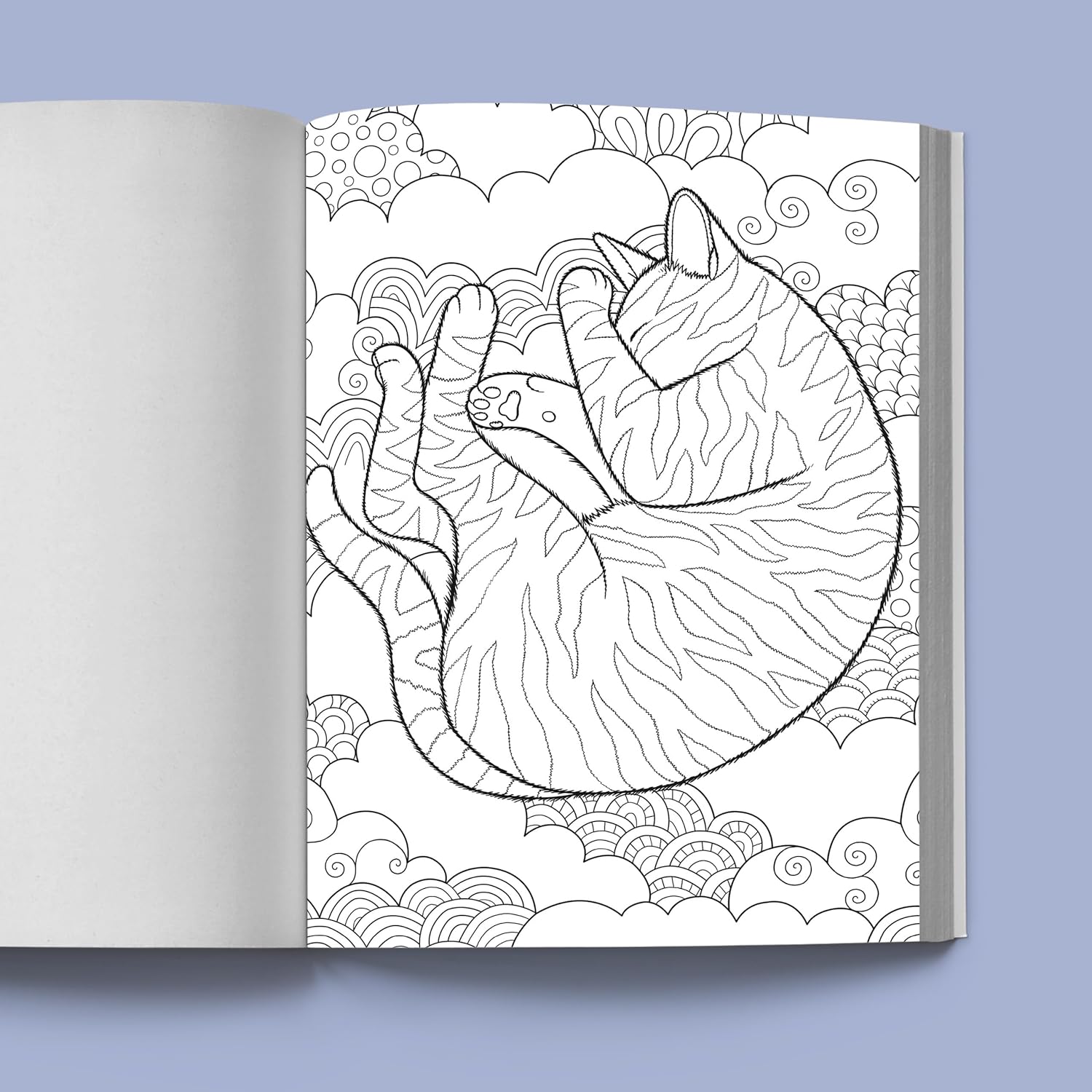 Stress Relief Cat Coloring Book: Calming and Adorable Designs for Adults (Spiral Bound)