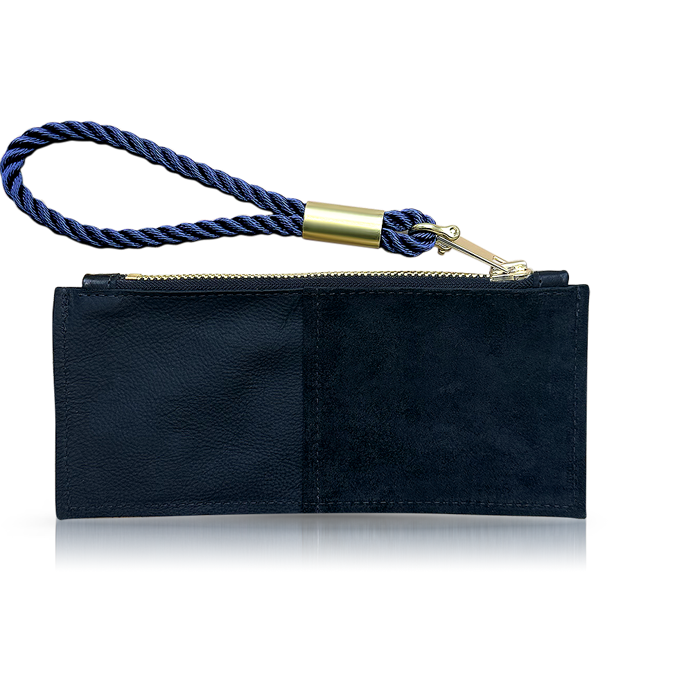 Leather Clutch + Rope Wristlet // in Black Leather