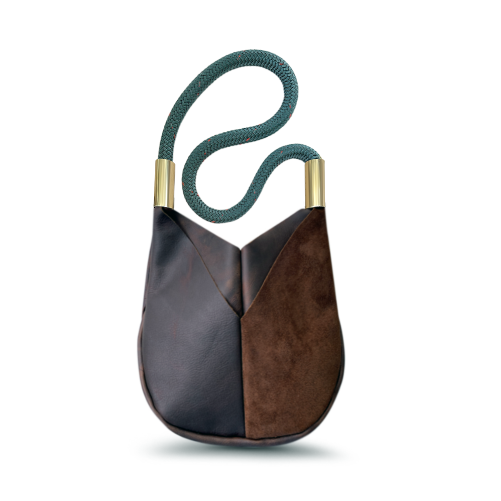 Original Wildwood Bag // Small Crossbody in Brown Leather Seaside Teal Handbag Only
