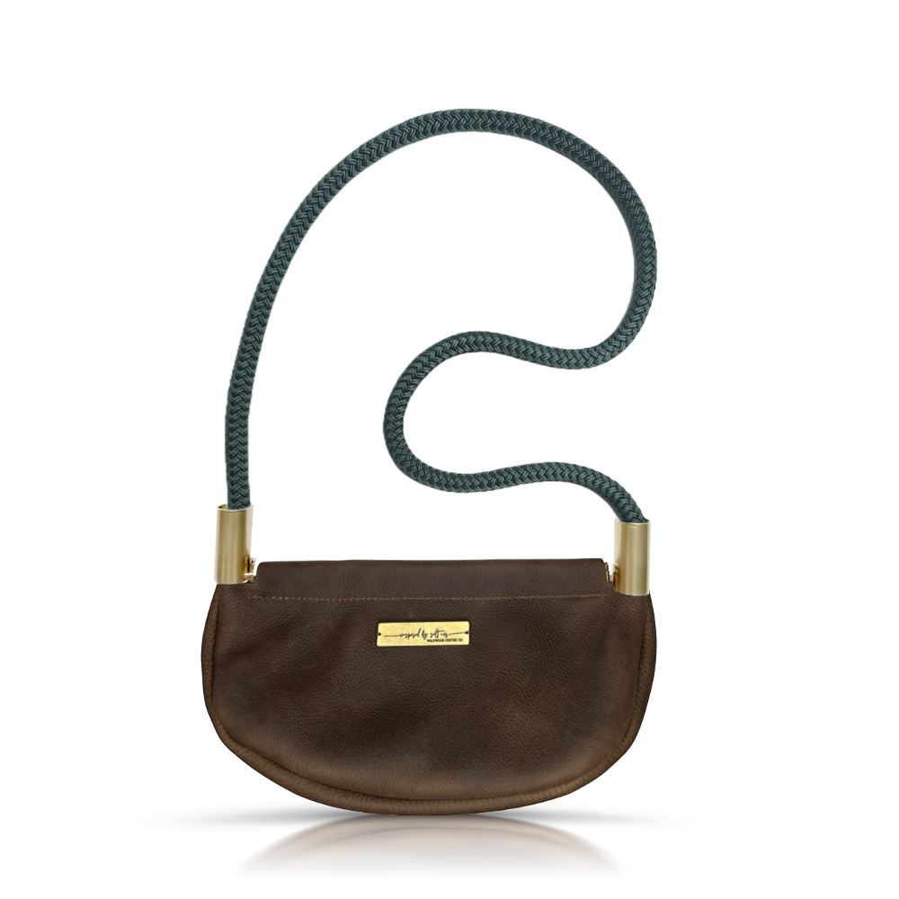 Clam Shell Bag // in Brown Leather