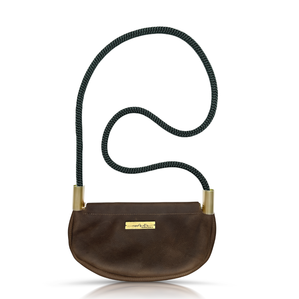 Clam Shell Bag // in Brown Leather