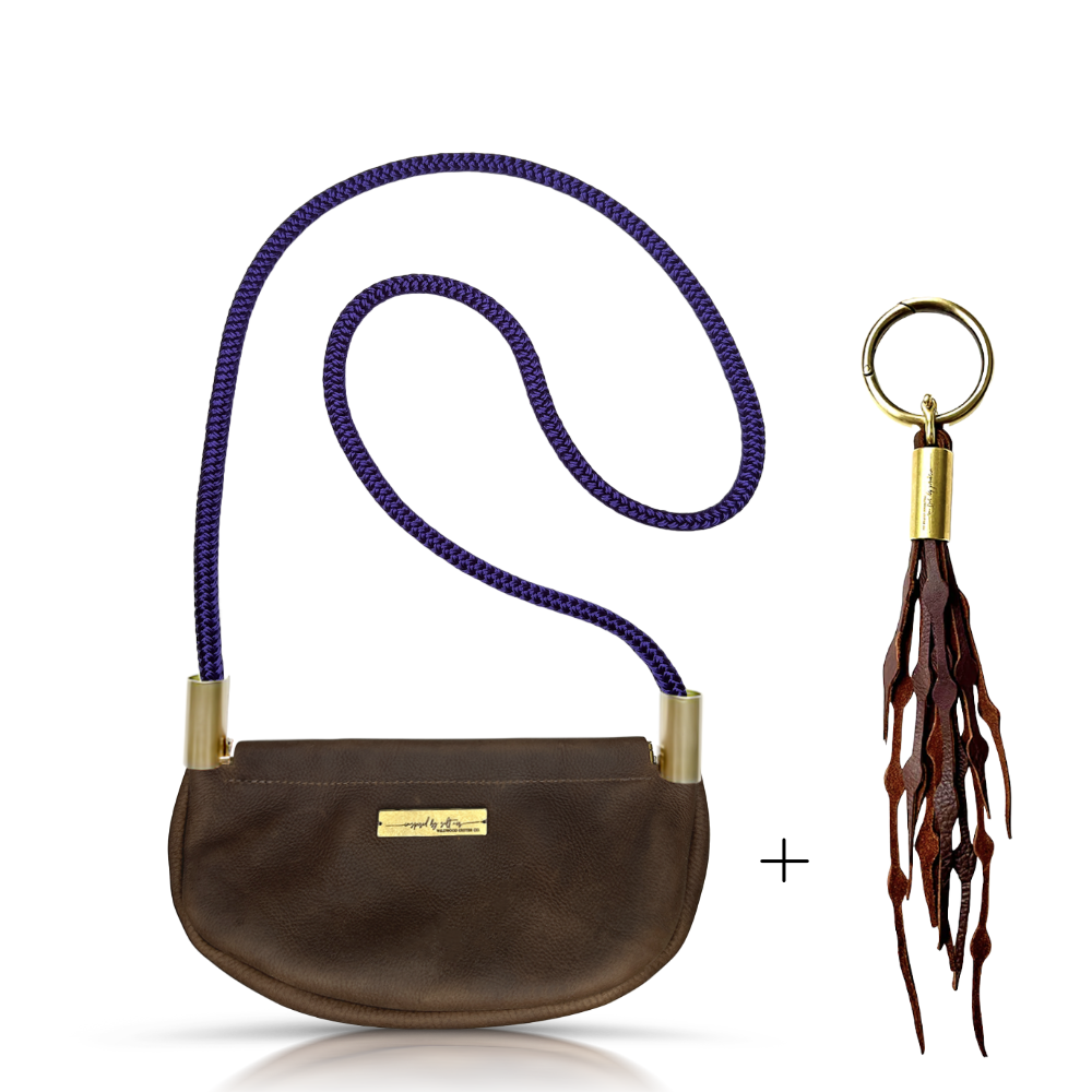 Clam Shell Bag // in Brown Leather