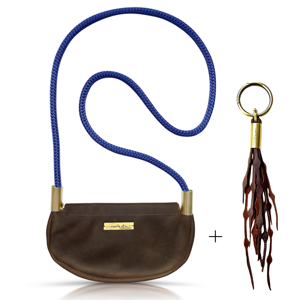 Clam Shell Bag // in Brown Leather Add a Matching Seaweed Tassel (save $10)