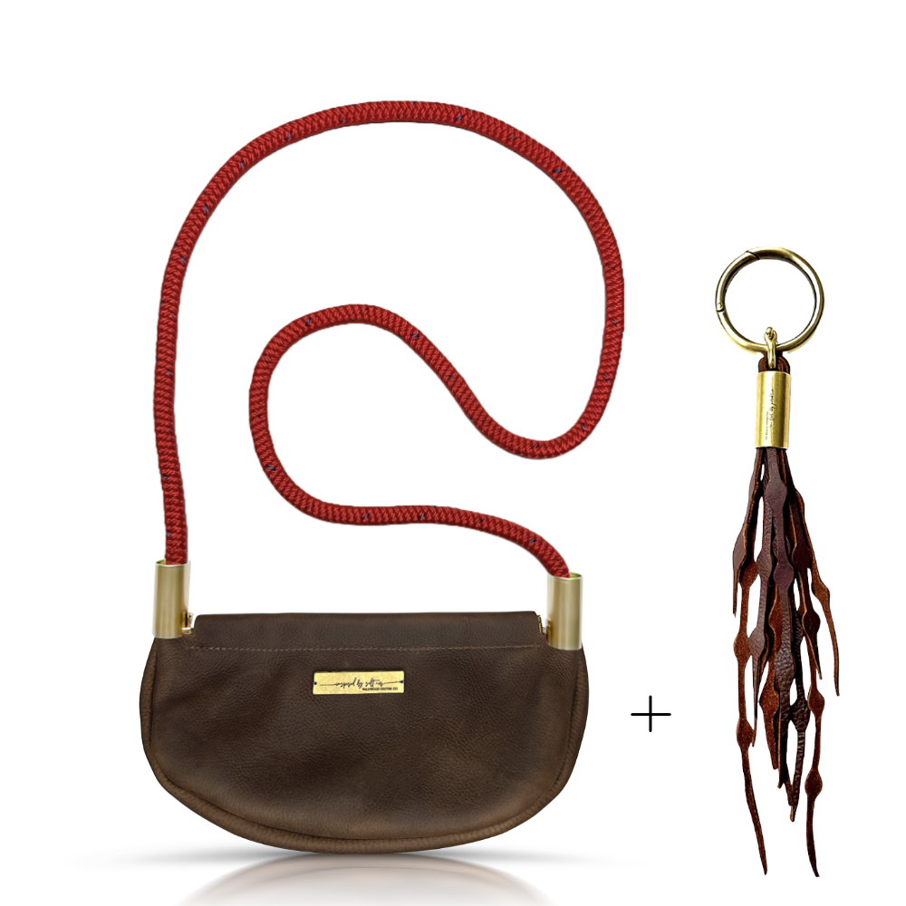 Clam Shell Bag // in Brown Leather