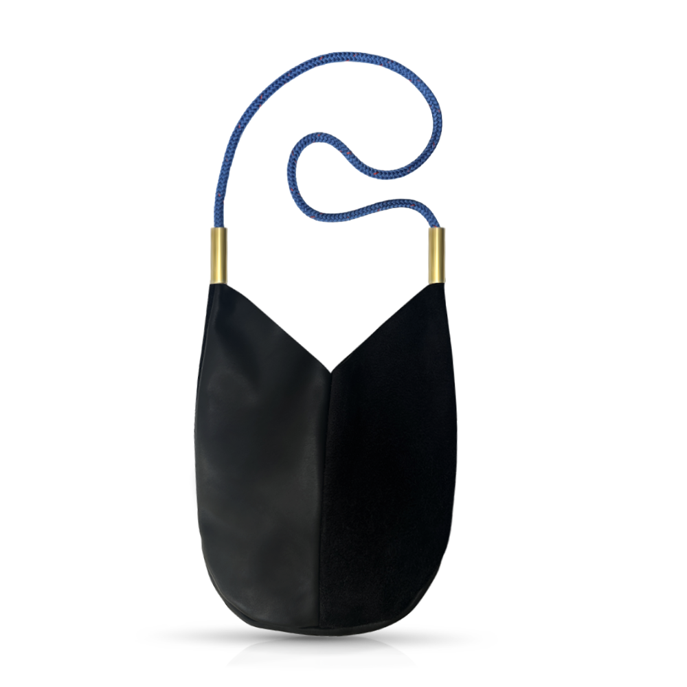 Mermaid Purse // in Black Leather Harborside Blue Handbag Only