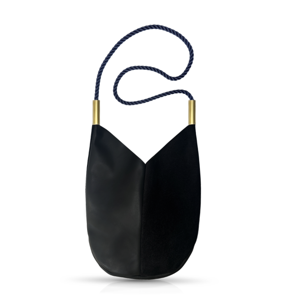 Mermaid Purse // in Black Leather New England Navy Handbag Only