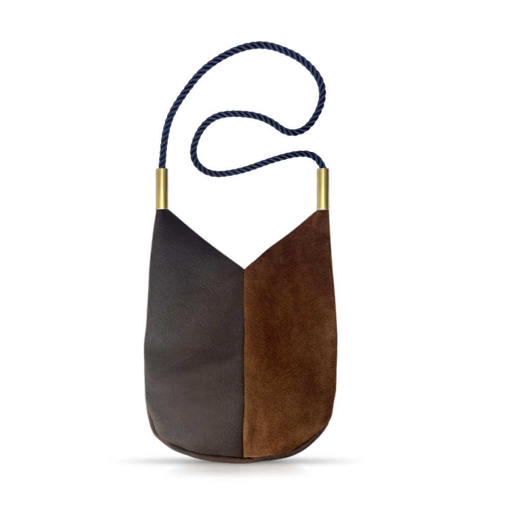 Mermaid Purse // in Brown Leather New England Navy Handbag Only