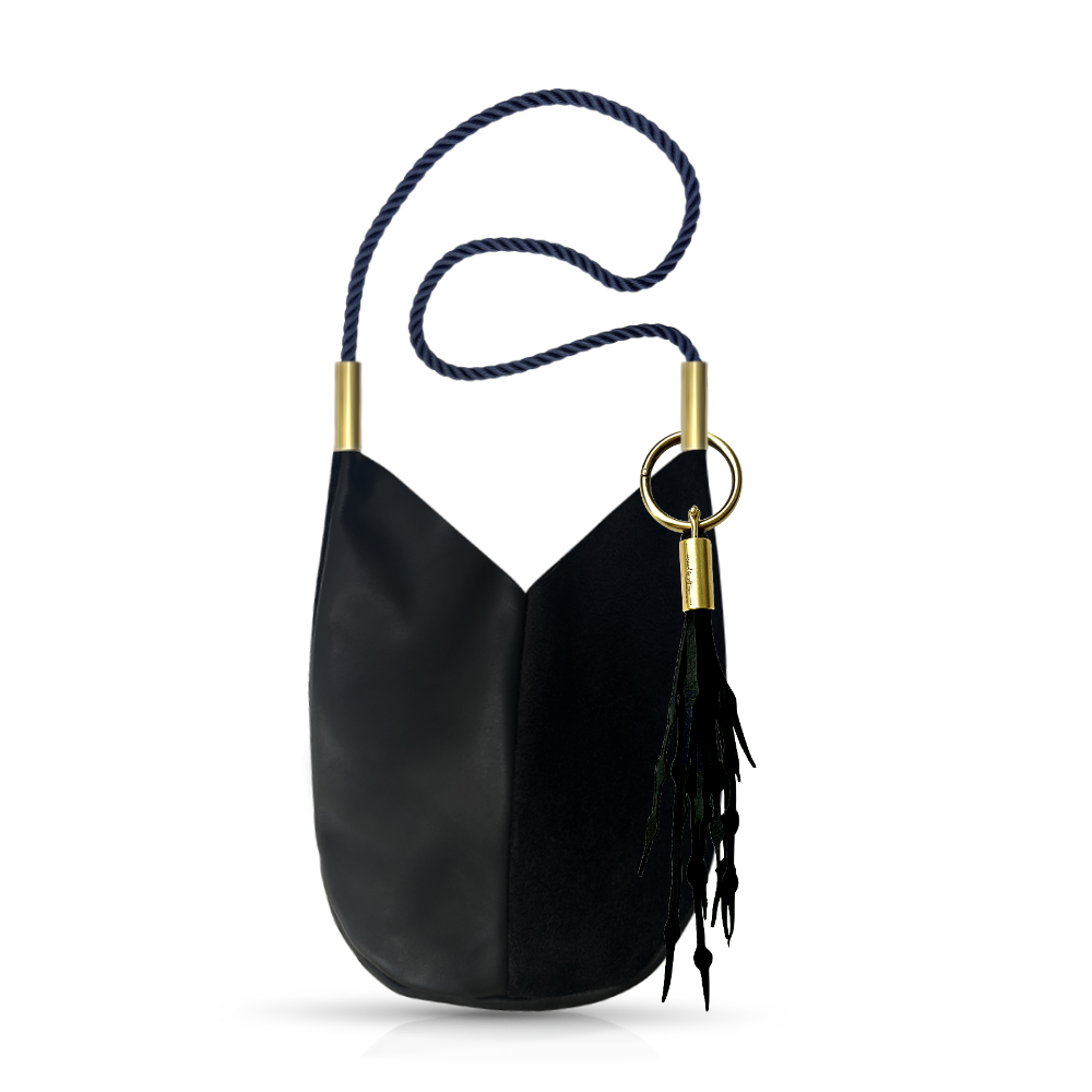 Mermaid Purse // in Black Leather New England Navy Add a Matching Seaweed Tassel (save $10)