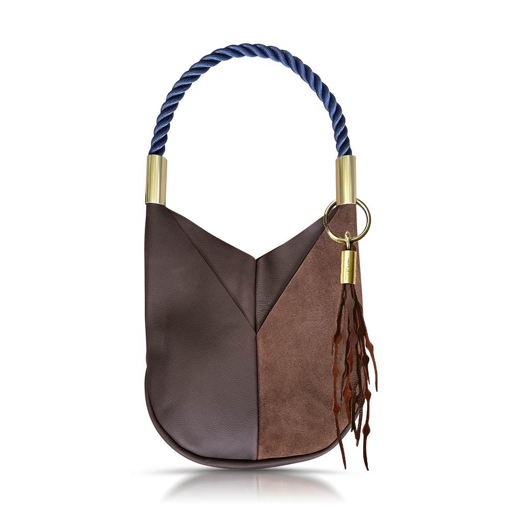 Original Wildwood Bag // Large in Brown Leather New England Navy Add a Matching Seaweed Tassel (save $10)