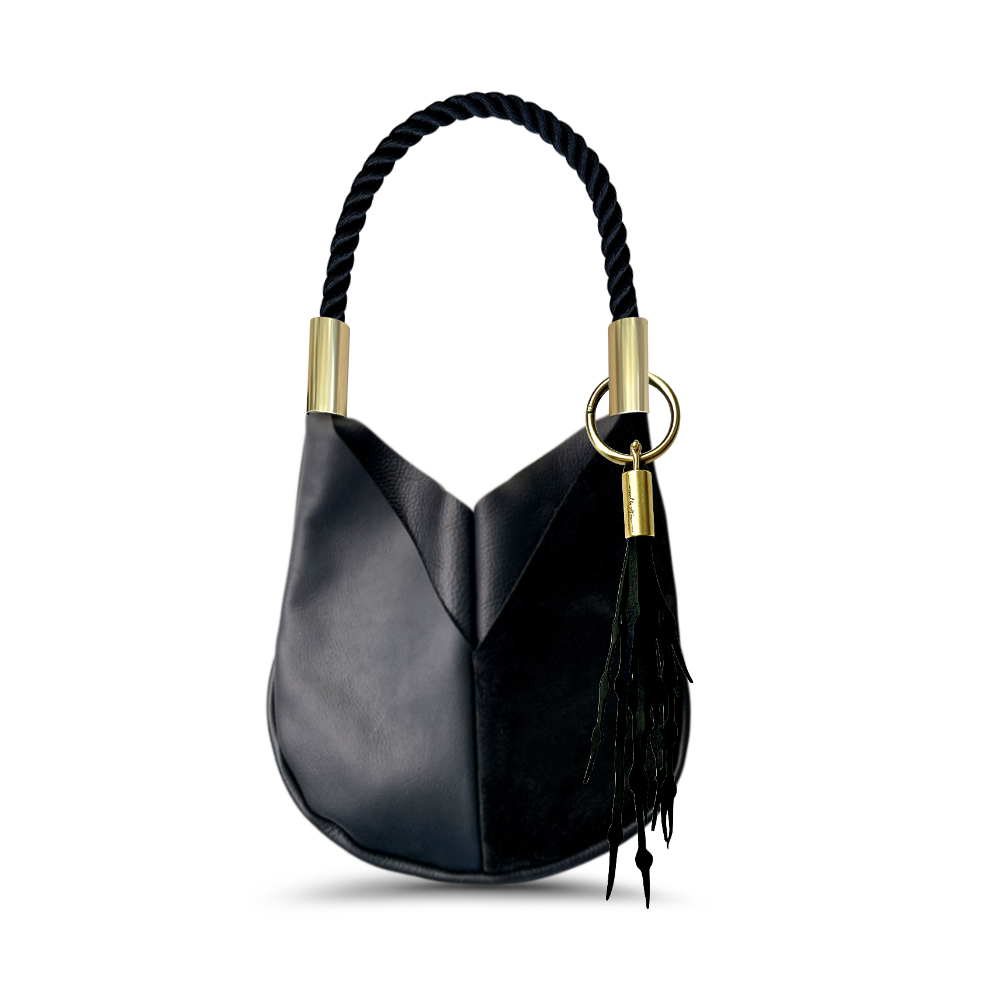 Original Wildwood Bag // Small in Black Leather Summer Night Black Add a Matching Seaweed Tassel (save $10)