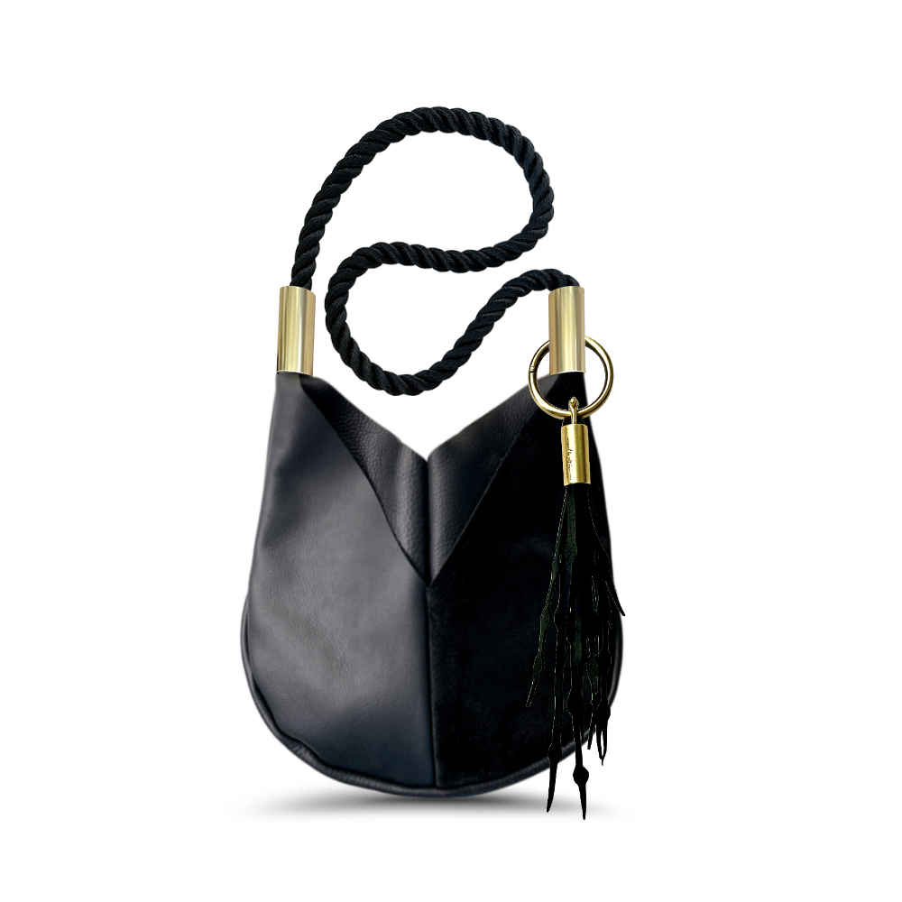 Original Wildwood Bag // Small Crossbody in Black Leather Summer Night Black Add a Matching Seaweed Tassel (save $10)