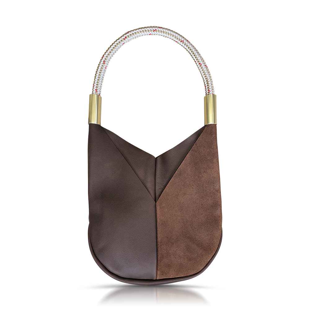 Original Wildwood Bag // Large in Brown Leather Oyster Shell Gold Handbag Only