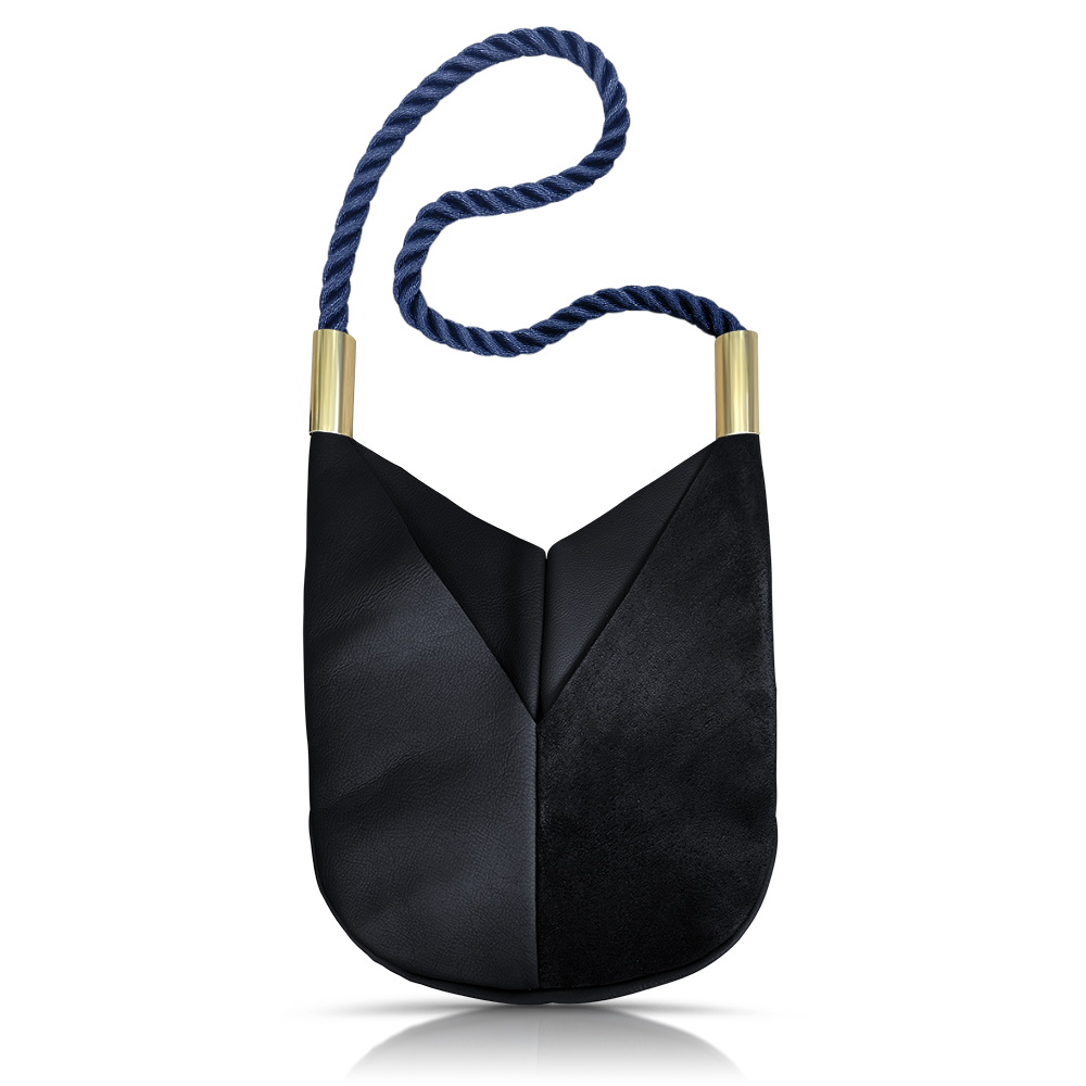Original Wildwood Bag // Large Crossbody in Black Leather New England Navy Handbag Only