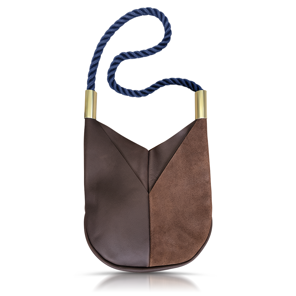 Original Wildwood Bag // Large Crossbody in Brown Leather New England Navy Handbag Only
