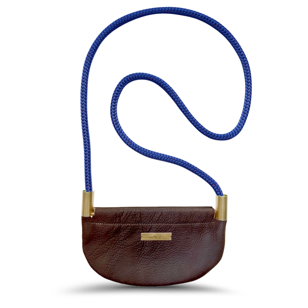 Oyster Shell Bag // in Brown Leather Handbag Only