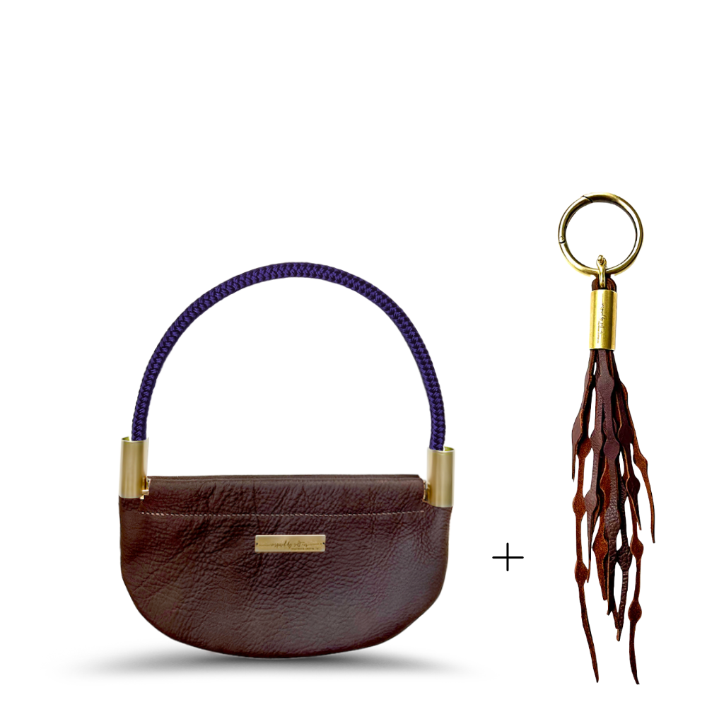 Oyster Shell Bag // in Brown Leather