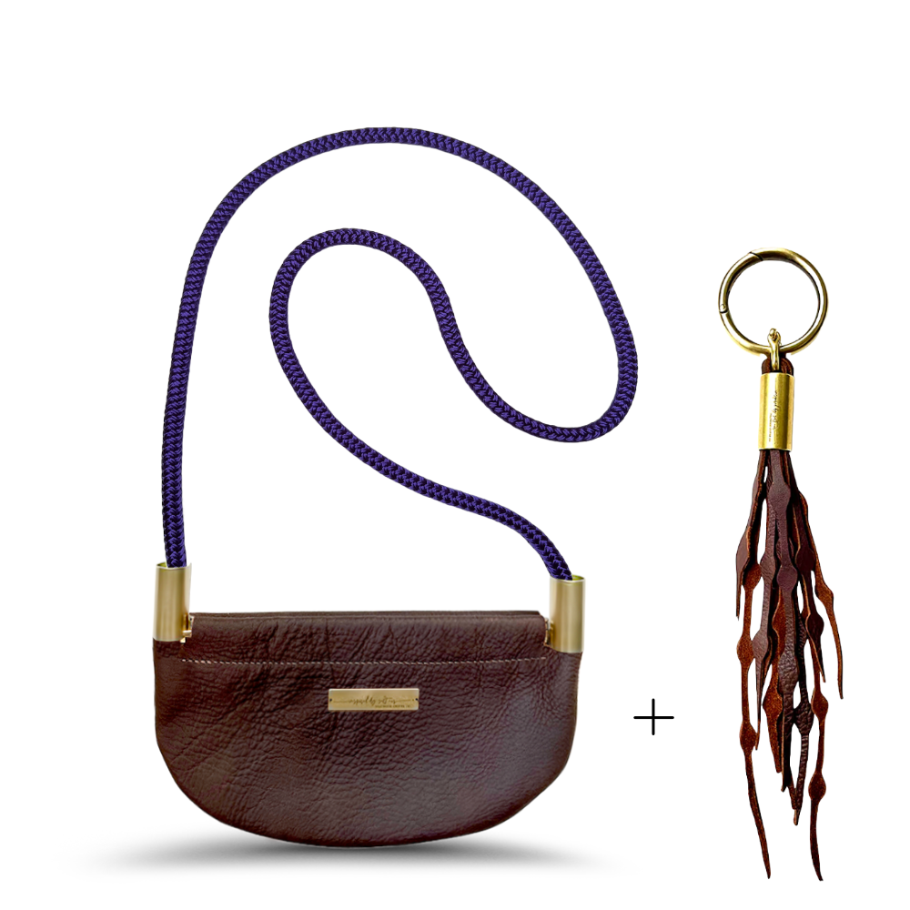 Oyster Shell Bag // in Brown Leather
