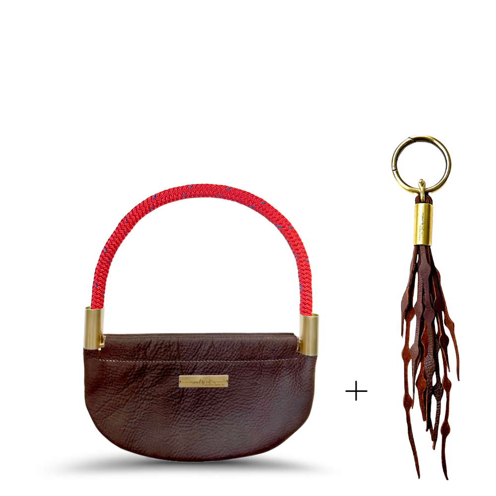 Oyster Shell Bag // in Brown Leather