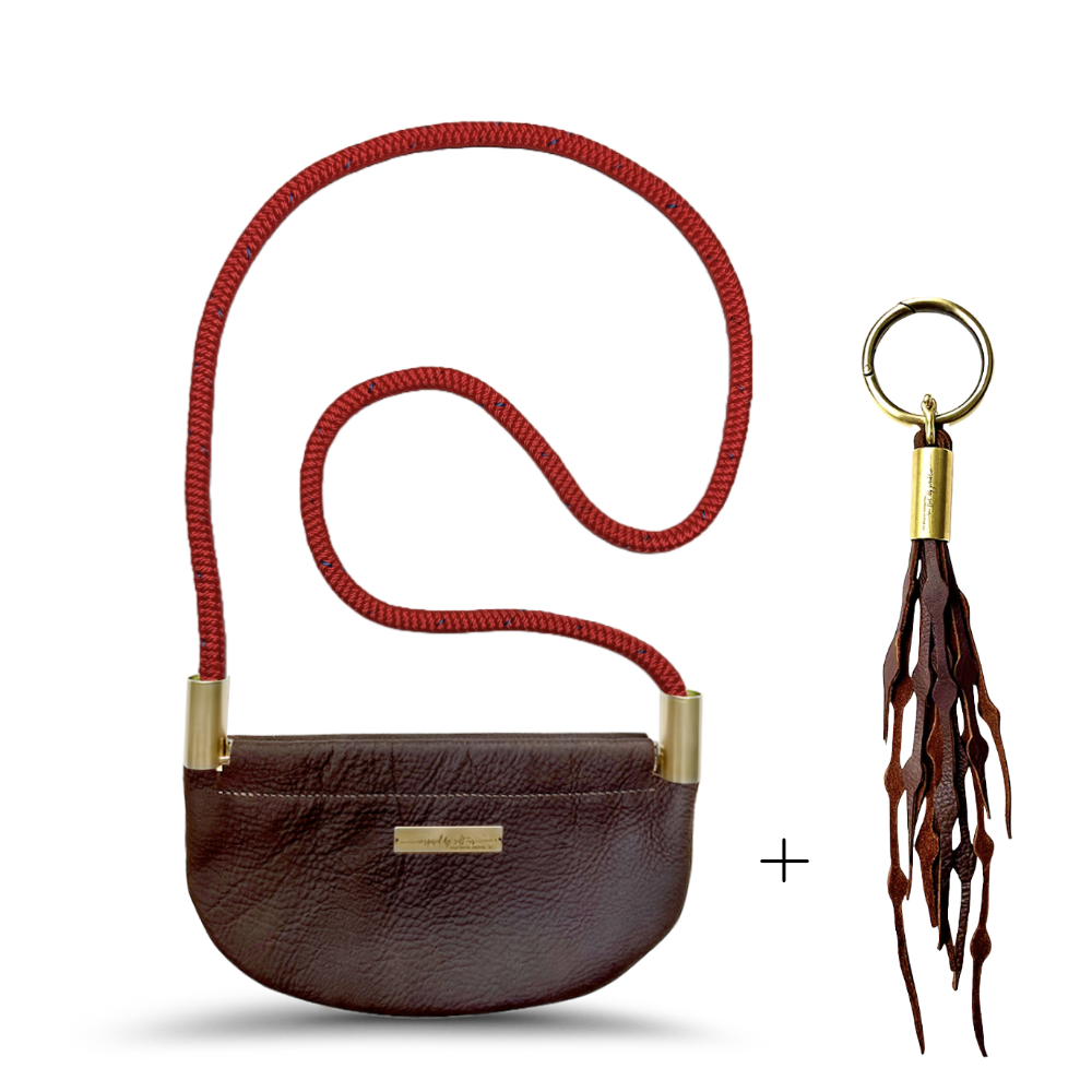Oyster Shell Bag // in Brown Leather