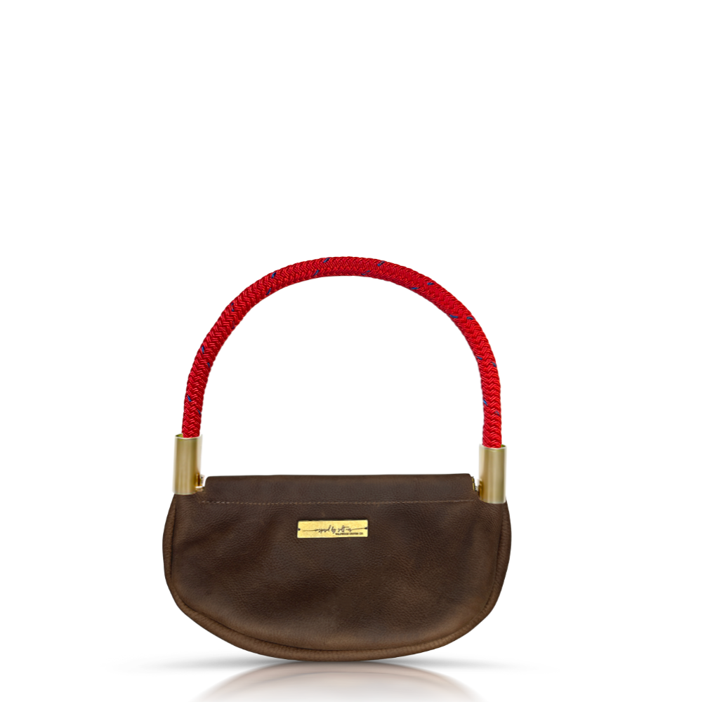 Clam Shell Bag // in Brown Leather