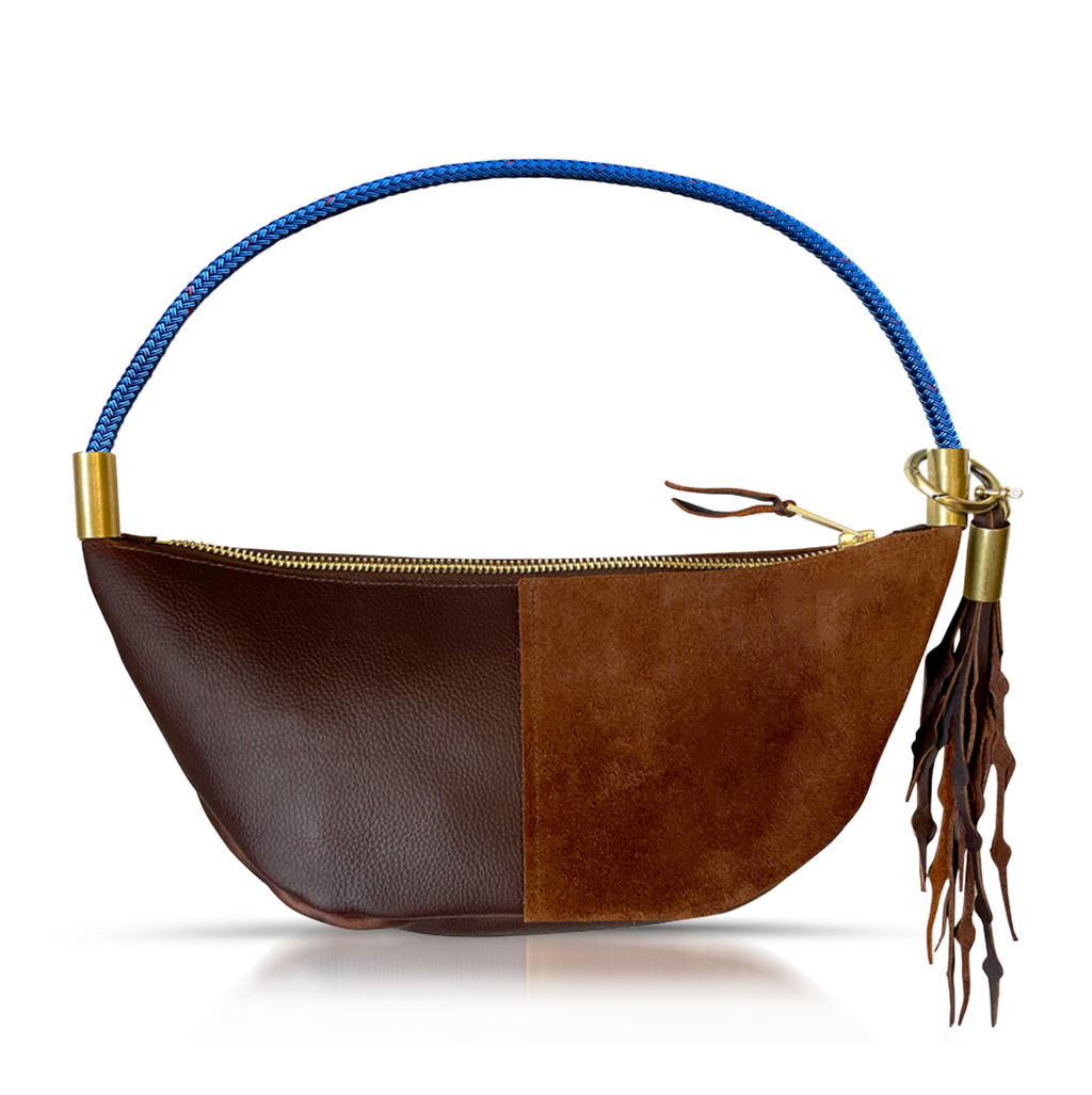 Sling Bag // in Brown Leather Short Shoulder (25”) Add a Matching Seaweed Tassel (save $10)