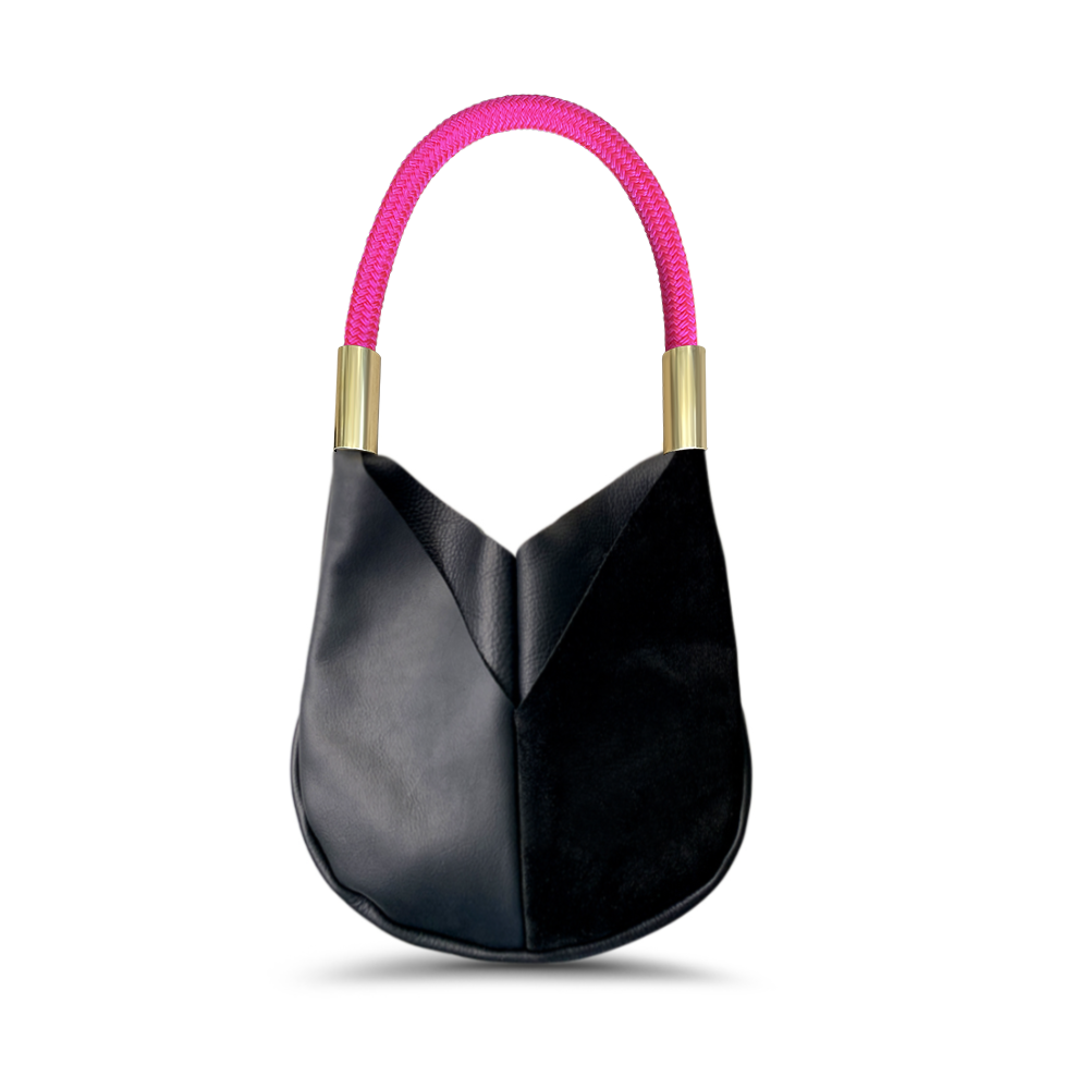 Original Wildwood Bag // Small in Black Leather Neon Pink Handbag Only