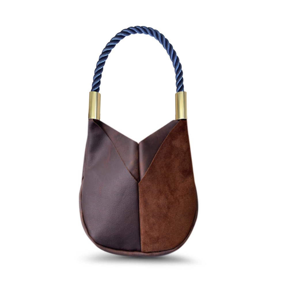 Original Wildwood Bag // Small in Brown Leather New England Navy Handbag Only