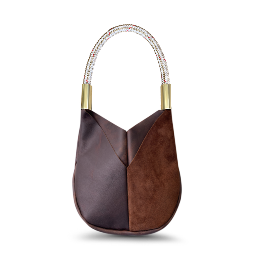 Original Wildwood Bag // Small in Brown Leather Oyster Shell Gold Handbag Only