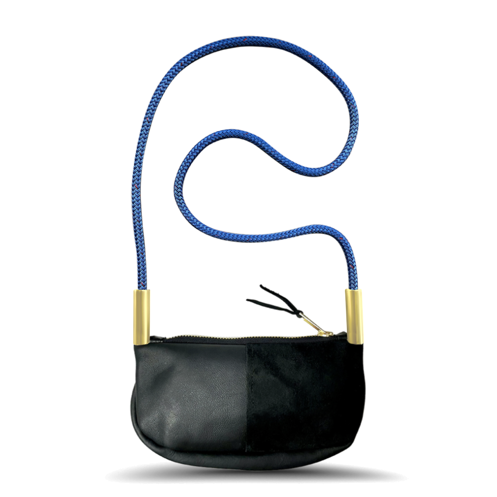 Zip Crossbody // in Black Leather Handbag Only