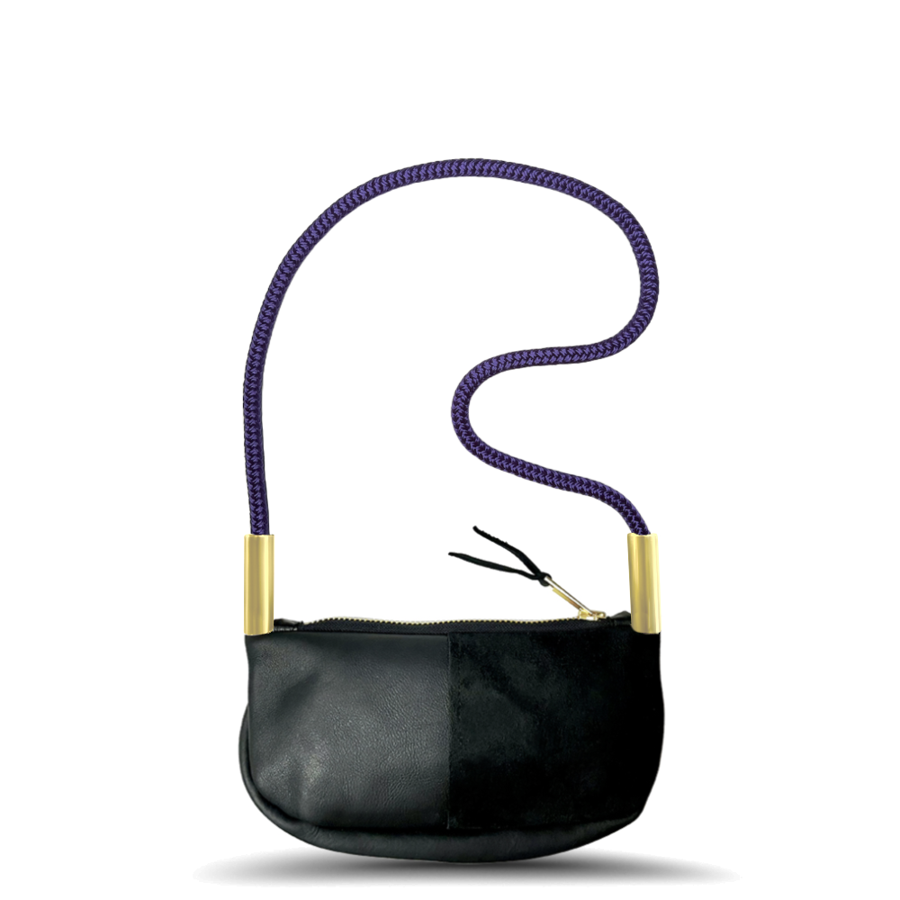 Zip Crossbody // in Black Leather