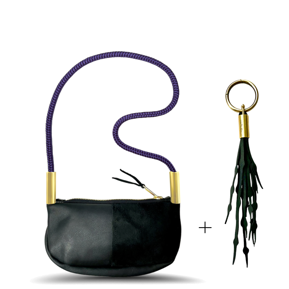 Zip Crossbody // in Black Leather