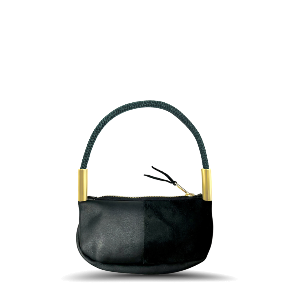 Zip Crossbody // in Black Leather