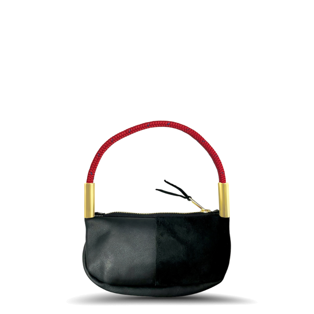 Zip Crossbody // in Black Leather