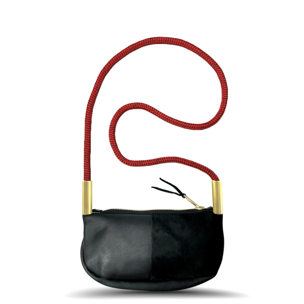 Zip Crossbody // in Black Leather