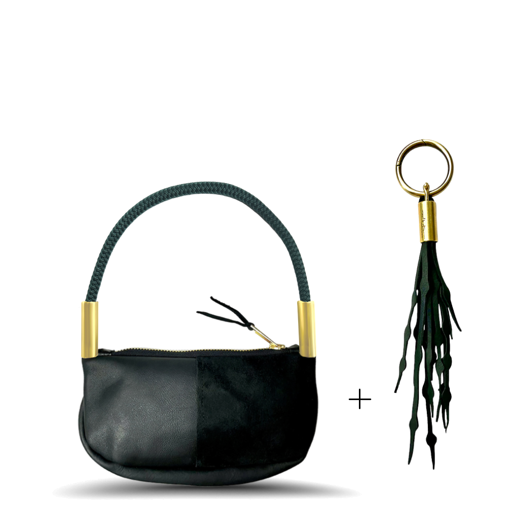 Zip Crossbody // in Black Leather