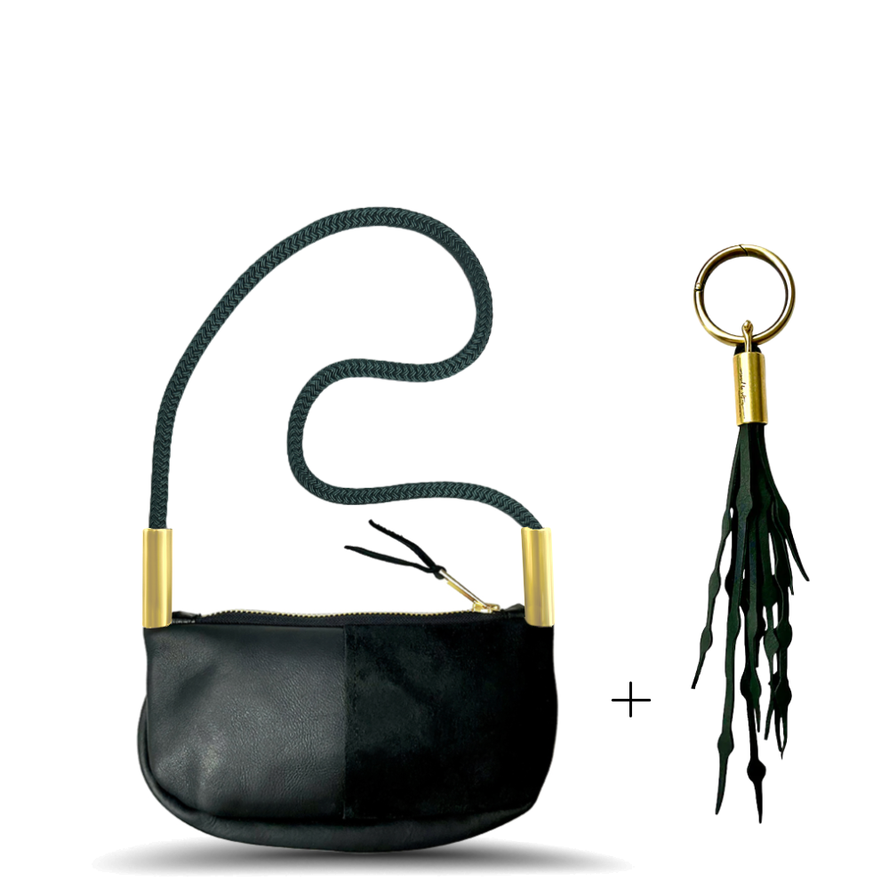 Zip Crossbody // in Black Leather