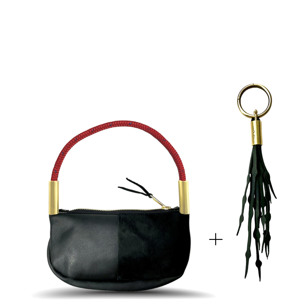 Zip Crossbody // in Black Leather