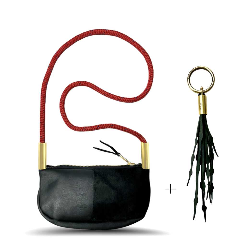 Zip Crossbody // in Black Leather