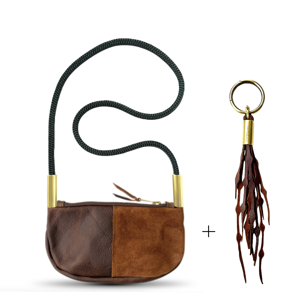 Zip Crossbody // in Brown Leather