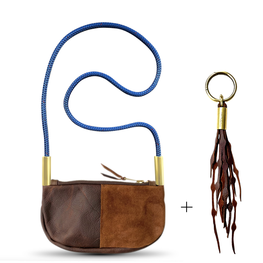 Zip Crossbody // in Brown Leather Add a Matching Seaweed Tassel (save $10)