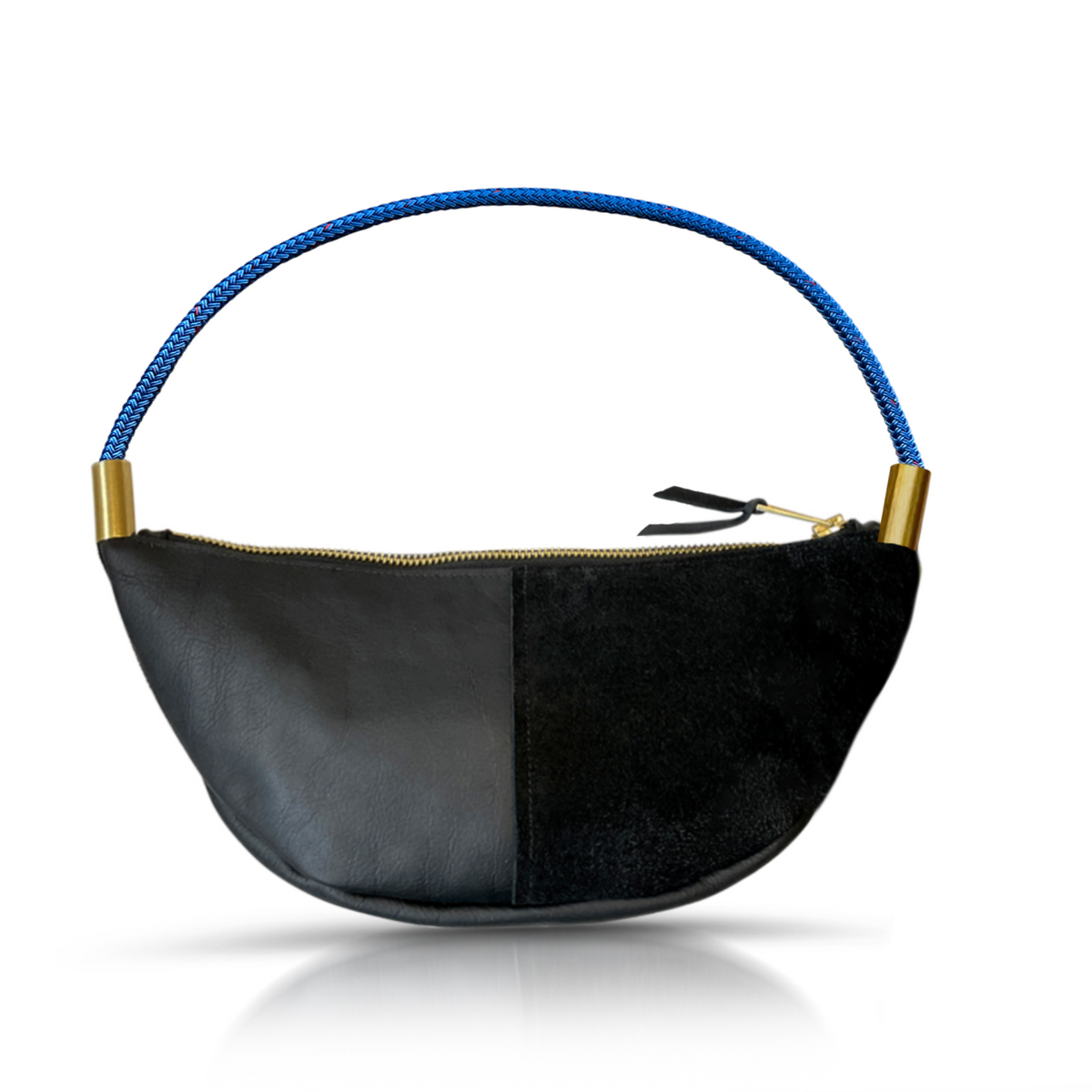 Sling Bag // in Black Leather Short Shoulder (25”) Handbag Only