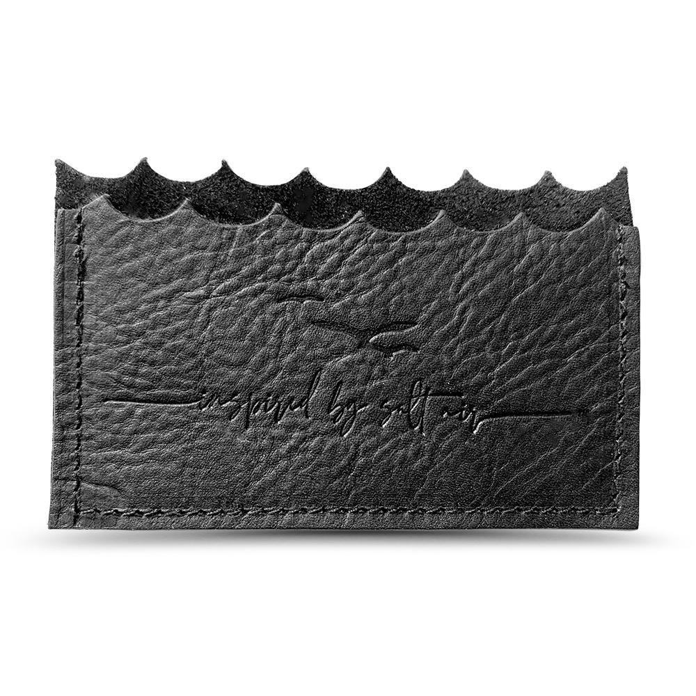 Mini Wallet "Inspired By Salt Air" // in Black Leather