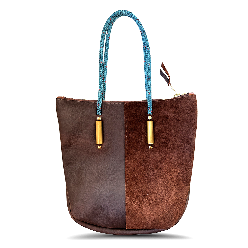 Zip Tote // in Brown Leather