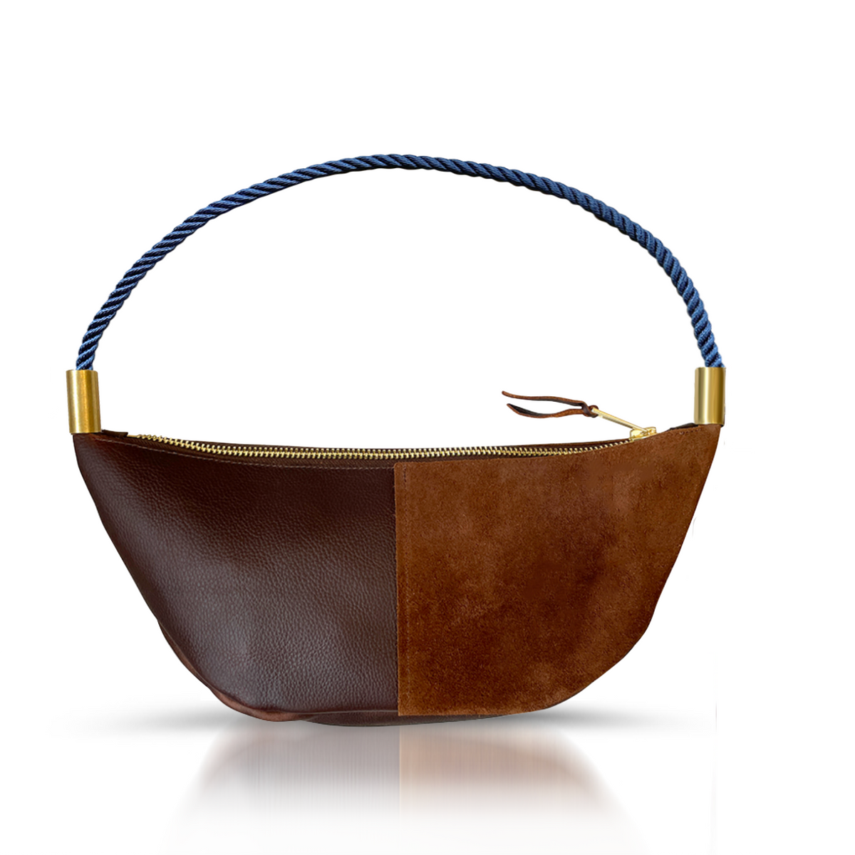 Sling Bag // in Brown Leather New England Navy Short Shoulder (25”) Handbag Only