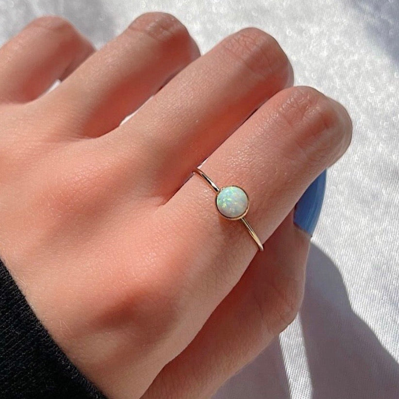 MARION LARGE OPAL RING WHITE OPAL