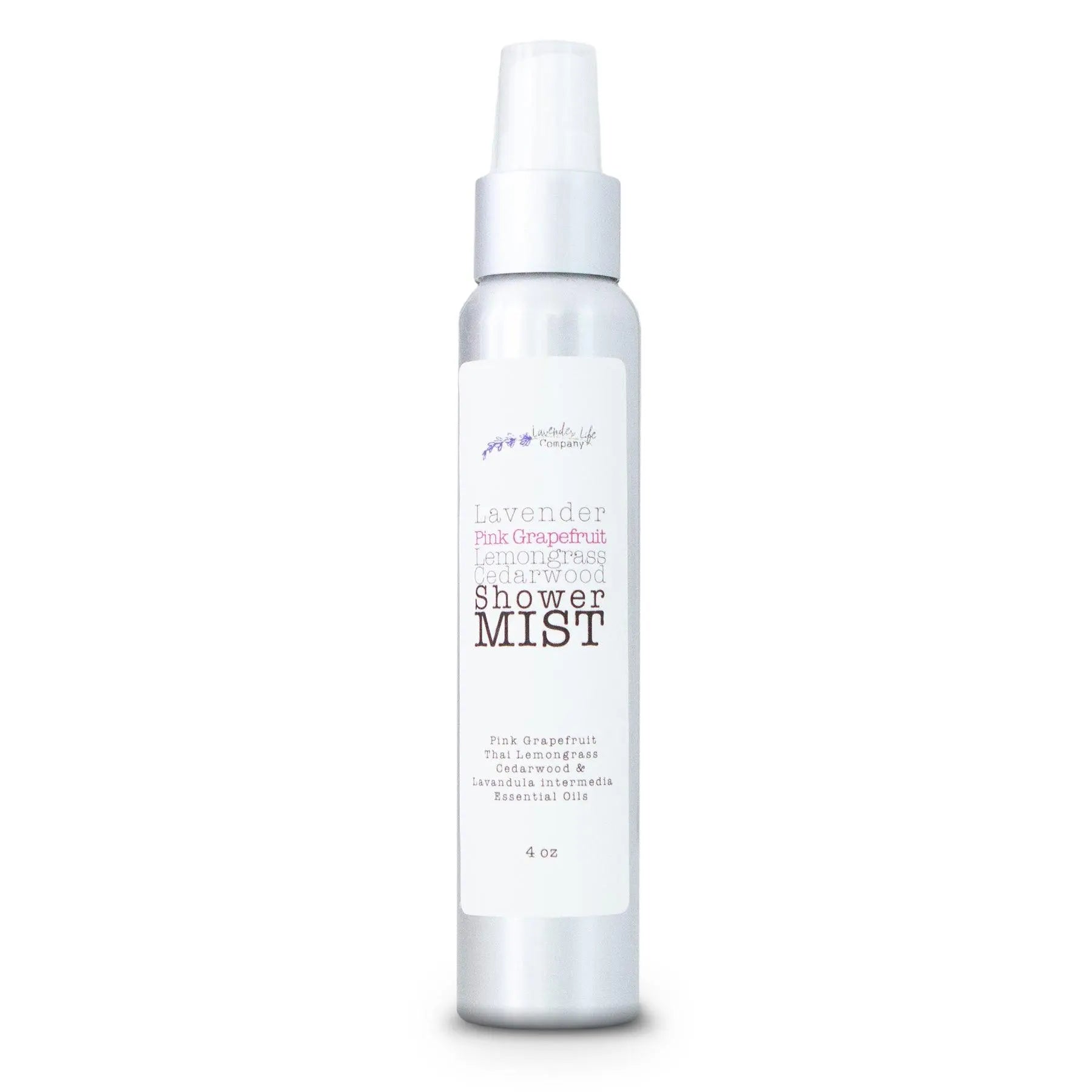Lavender Shower MIST - 4 oz Lavender Pink-Grapefruit Lemongrass Cedarwood