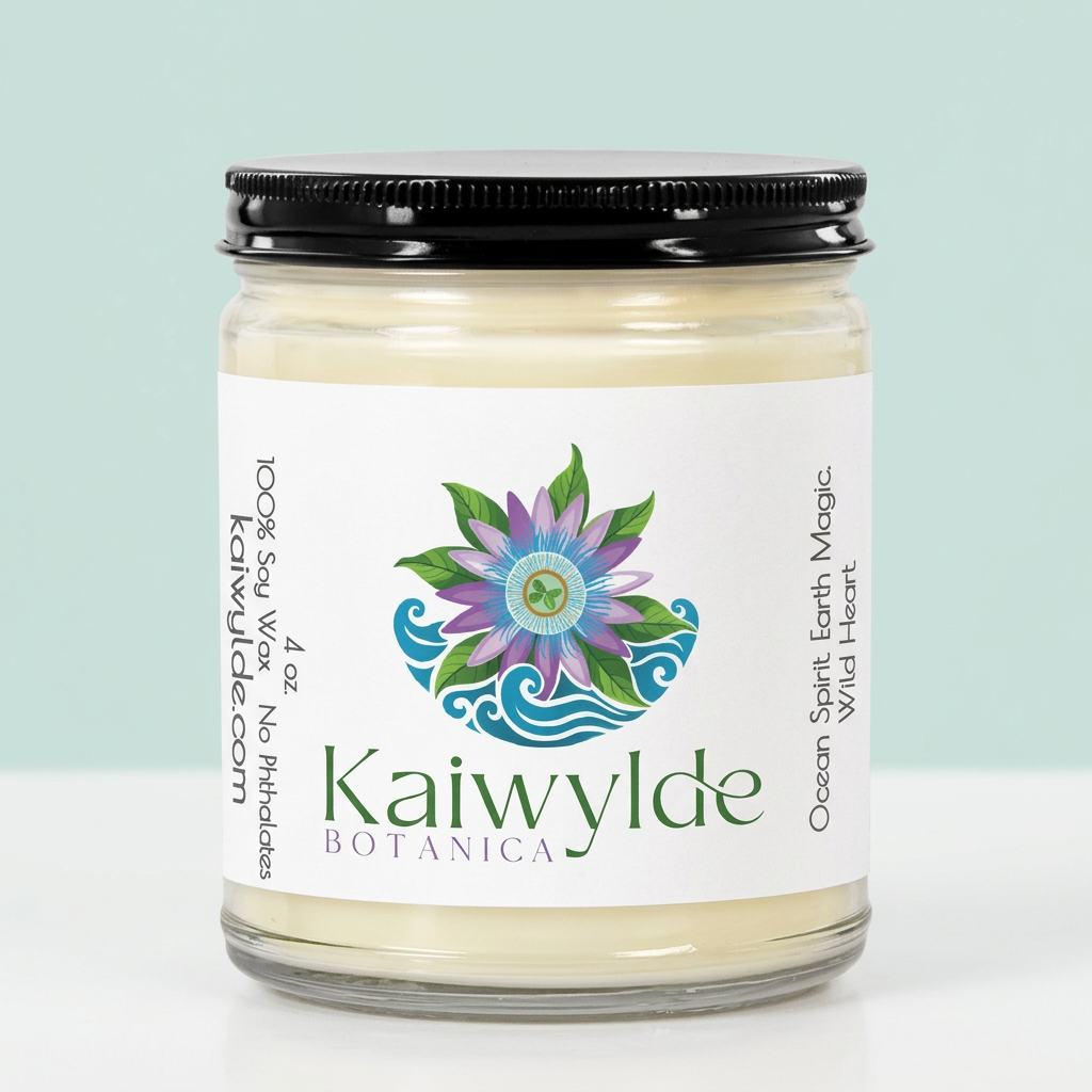 Kaiwylde 4 oz black-lid candle product photo
