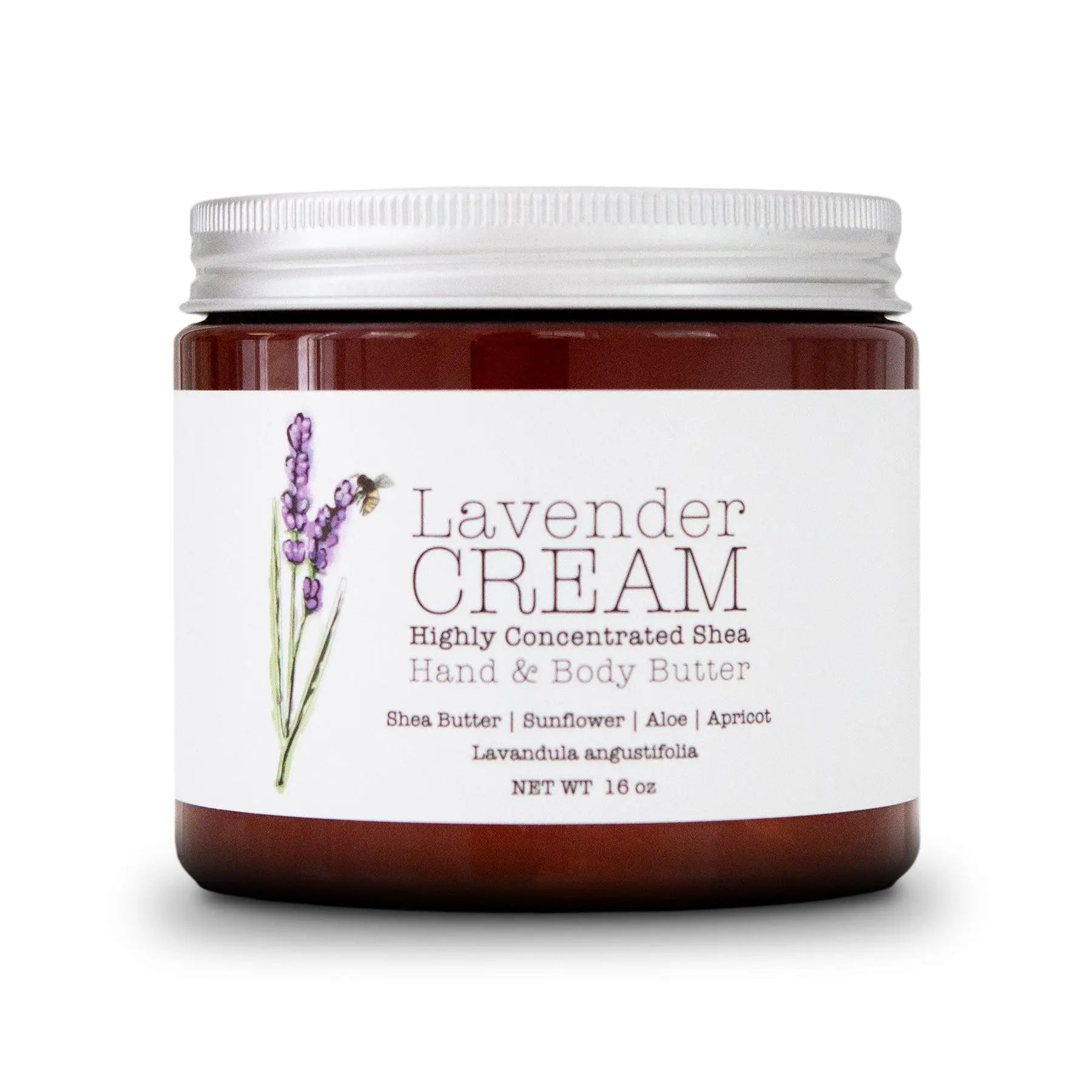 Lavender CREAM - Aromatherapy Hand & Body Cream -Lotion 8 oz or 16 oz 16 oz.