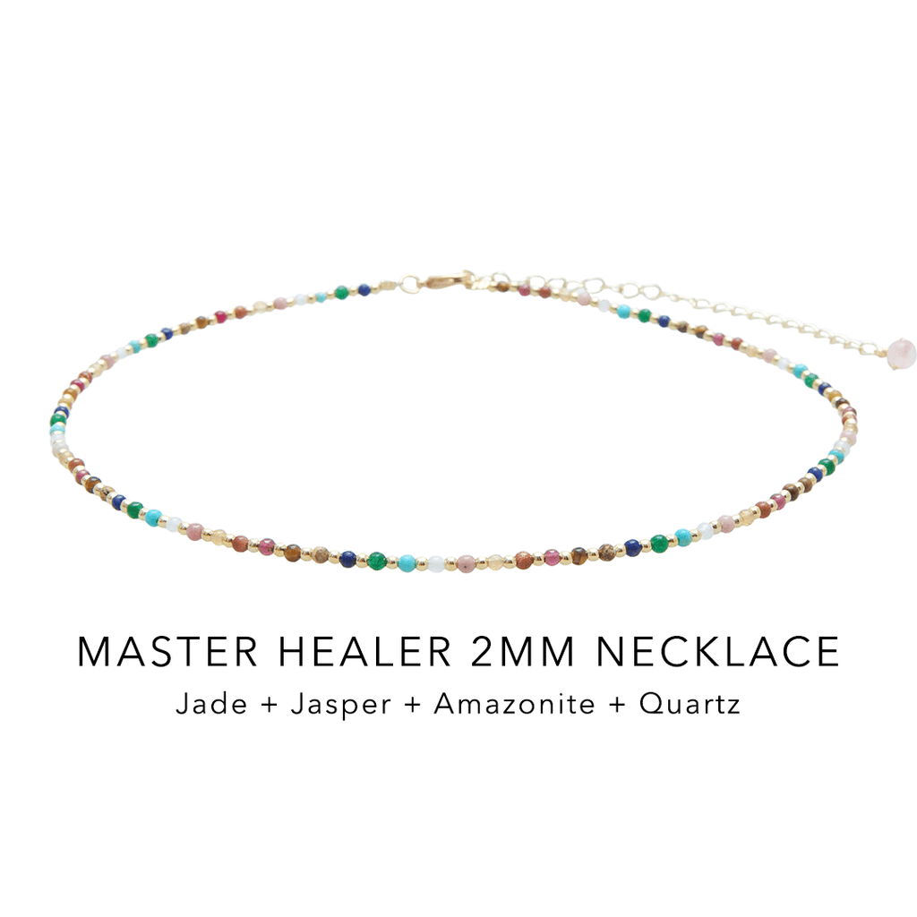 Master Healer 2mm + Dewdrop Necklace Stack