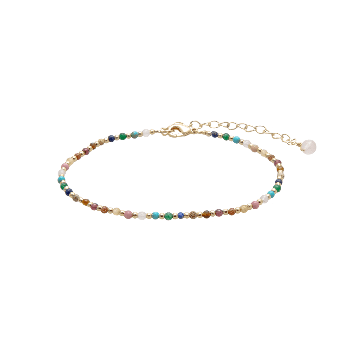 Master Healer 2mm Metal Accent Healing Anklet Gold